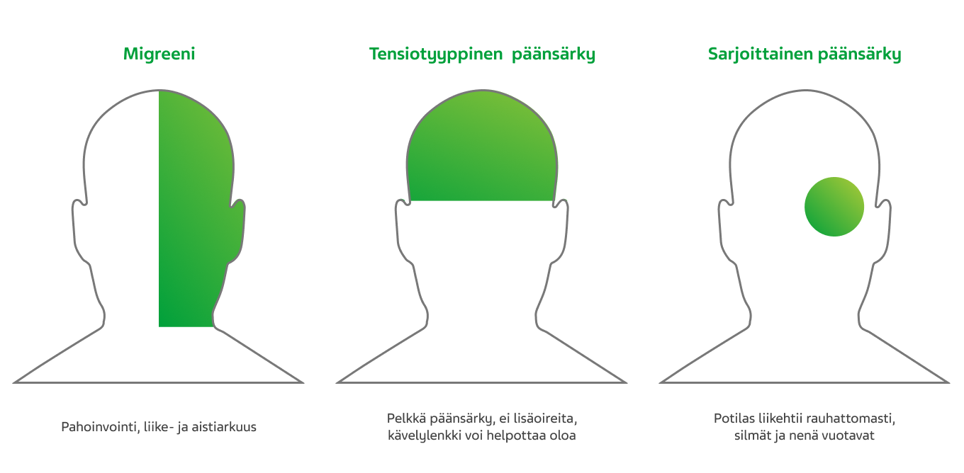 Primääripäänsärkyjen erotustekijät