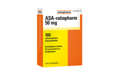 ASA 50 mg. Veritulppien estoon.